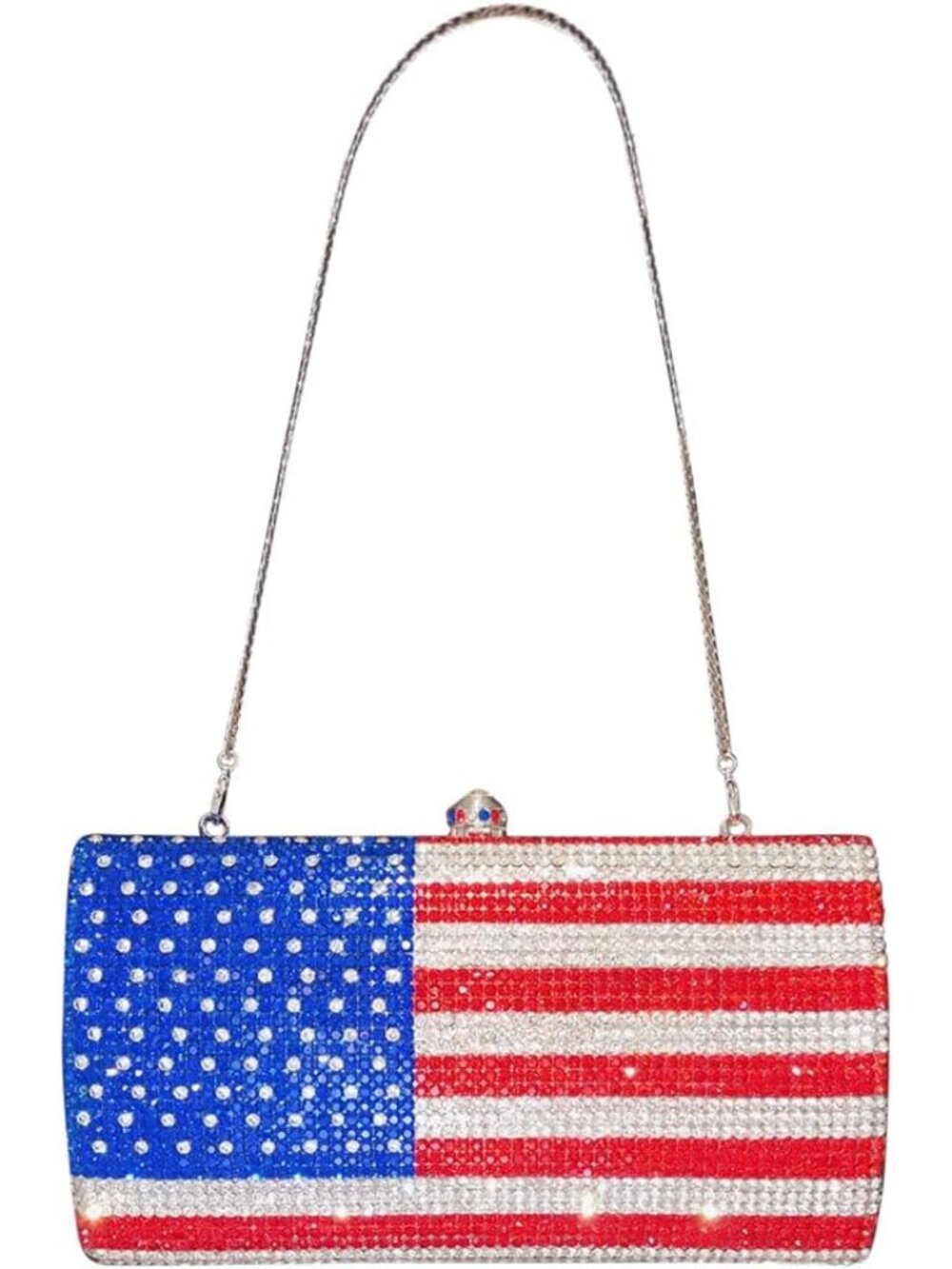 National Flag Evening Clutch Rhinestone Purse for Women,  Flag Crystal Shoulder